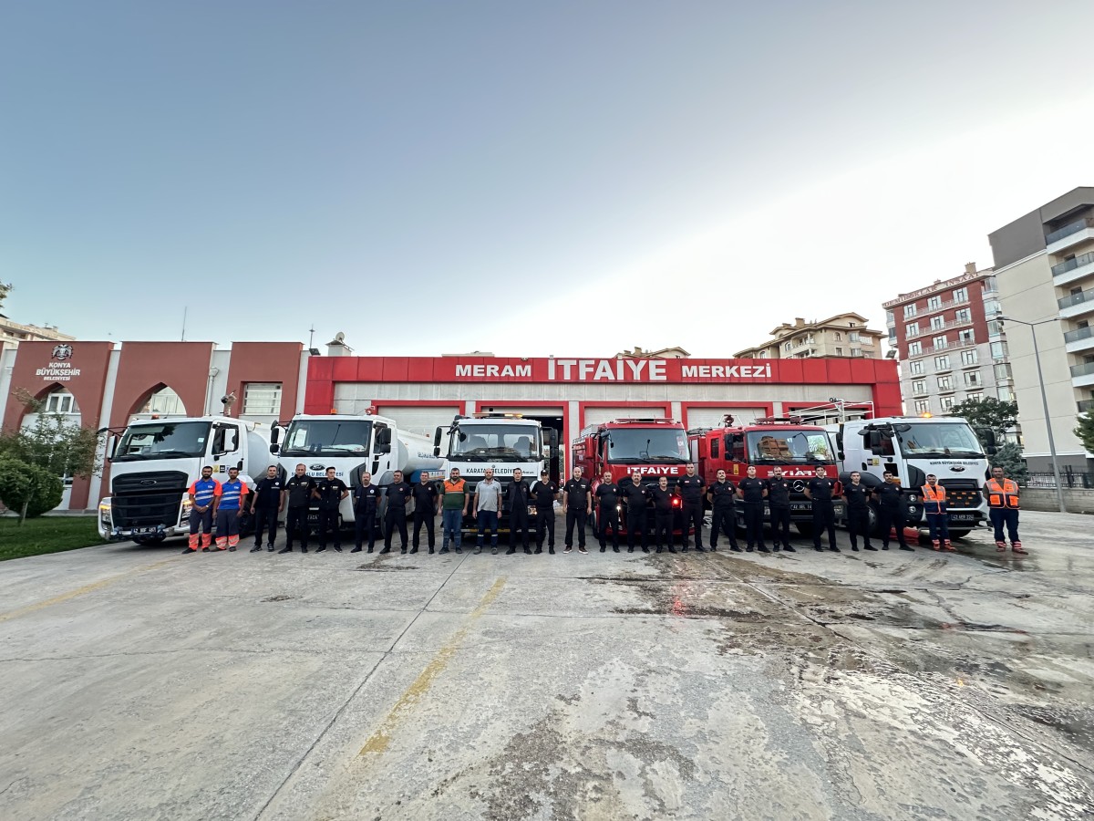 Konya'dan Alanya'daki Orman Yangınına Personel ve Araç Desteği